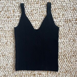 J. Crew Black Cashmere Blend Ribbed Tank Top with